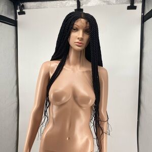 Sleek Black Twisted Wig